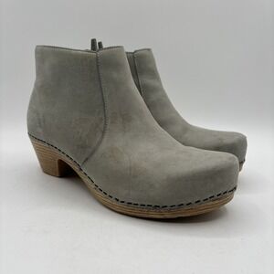 Dansko Maria Women Size 7.5-8 38 Boot Leather Ankle Boot Gray Nubuck